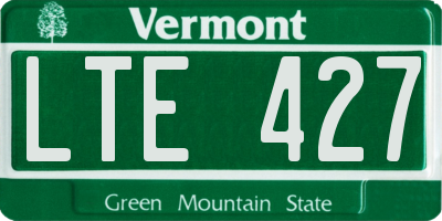 VT license plate LTE427