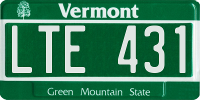 VT license plate LTE431