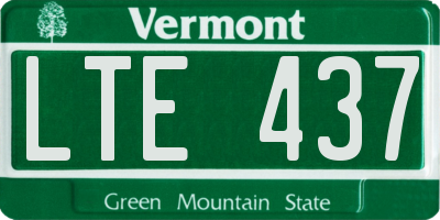 VT license plate LTE437
