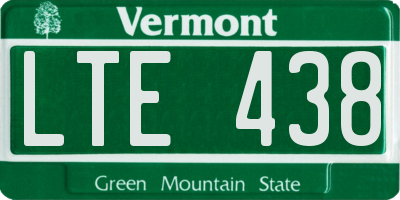 VT license plate LTE438