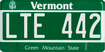VT license plate LTE442