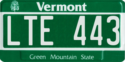 VT license plate LTE443