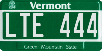 VT license plate LTE444