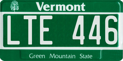 VT license plate LTE446