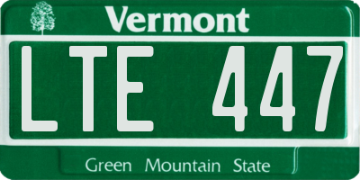 VT license plate LTE447