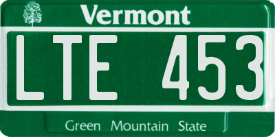 VT license plate LTE453