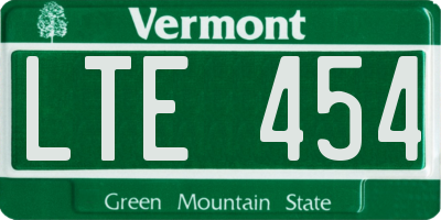 VT license plate LTE454