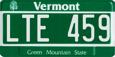 VT license plate LTE459