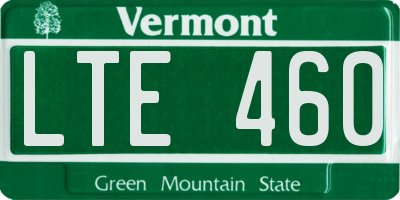 VT license plate LTE460