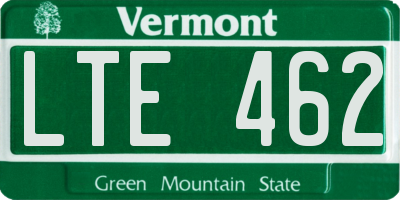 VT license plate LTE462