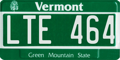 VT license plate LTE464