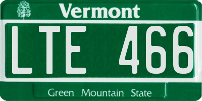VT license plate LTE466