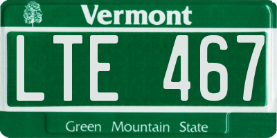 VT license plate LTE467