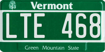 VT license plate LTE468