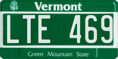 VT license plate LTE469