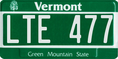 VT license plate LTE477
