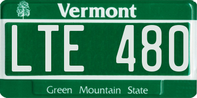 VT license plate LTE480
