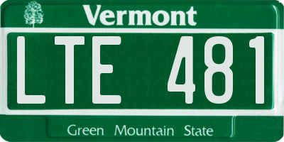 VT license plate LTE481