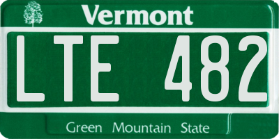 VT license plate LTE482