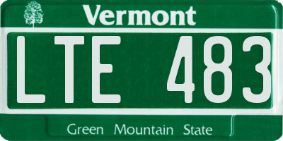 VT license plate LTE483