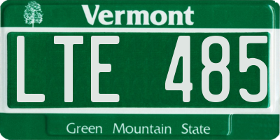 VT license plate LTE485