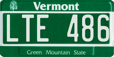 VT license plate LTE486