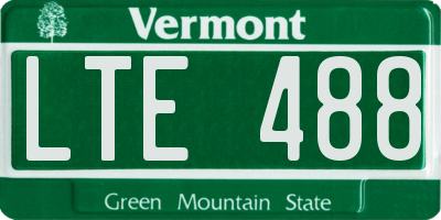 VT license plate LTE488