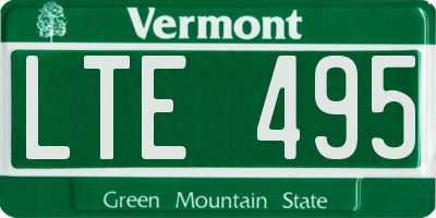 VT license plate LTE495