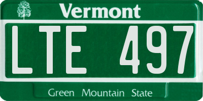 VT license plate LTE497