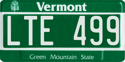 VT license plate LTE499