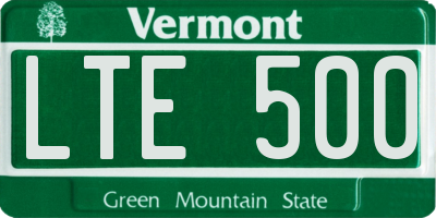 VT license plate LTE500