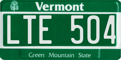 VT license plate LTE504