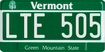 VT license plate LTE505