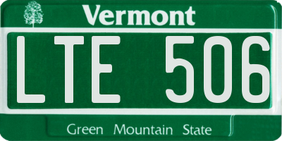 VT license plate LTE506