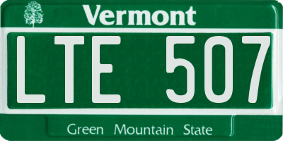 VT license plate LTE507