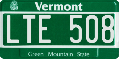 VT license plate LTE508