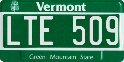 VT license plate LTE509