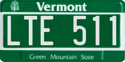 VT license plate LTE511