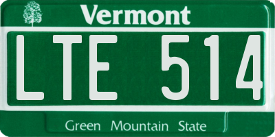 VT license plate LTE514