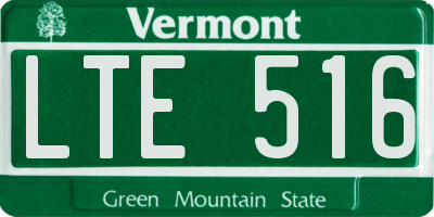 VT license plate LTE516