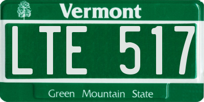 VT license plate LTE517