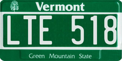 VT license plate LTE518