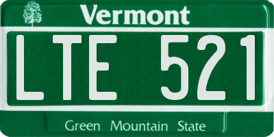 VT license plate LTE521
