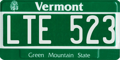 VT license plate LTE523