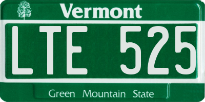 VT license plate LTE525