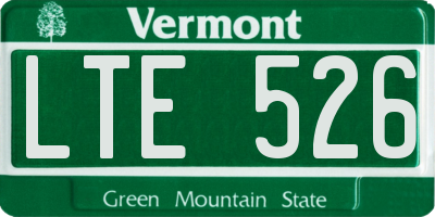 VT license plate LTE526
