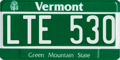 VT license plate LTE530