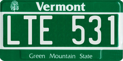 VT license plate LTE531