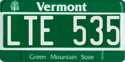 VT license plate LTE535