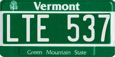 VT license plate LTE537